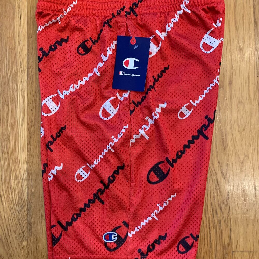 NWT Champion Boys Mesh Shorts RED Size LARGE